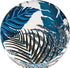 Chic Round Ottoman Footrest with Non-Skid Legs - Leaves Pattern
