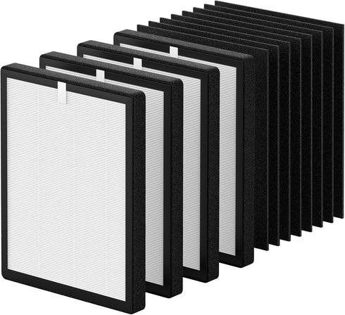 H13 True HEPA ProHEPA 9000 Replacement Filter, 4 Pack H13 Premium HEPA & 8 Activated Carbon Pre-Filters, Compatible
