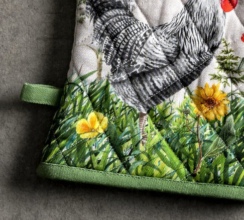 Maison d' Hermine Oven Mitt, 100% Cotton Heat Resistant BBQ Cooking Gloves with Loop for Grilling and Handling