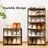 OLYREO Closet 3 Closet Stackable Small Shoe Rack for Tier, Sturdy Shoe Rack Organizer for Front Door Entrance