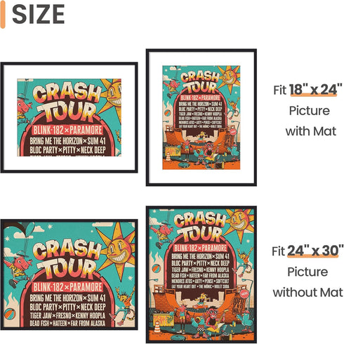 24x30 18x24 24 30 1 Pack upsimples Puzzle Frame, Display Pictures with Mat or x Without, Wall Hanging Poster Frames