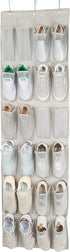 24 24 Amazon Basics Medium Mesh Pocket Over-the-Door Hanging Shoe Organizer, Space Saving Shoe Storage, Light Grey |