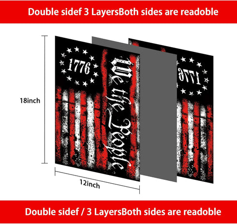We The People 1776 Flag Double Sided 12x18in Betsy Ross American Constitution Flags for Yard Lawn Home Decor