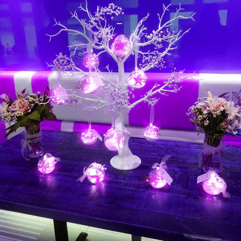15 Packs 20 LED Purple Fairy Lights, Battery Operated 6.6ft Silver String Lights Waterproof for DIY Table Centerpieces