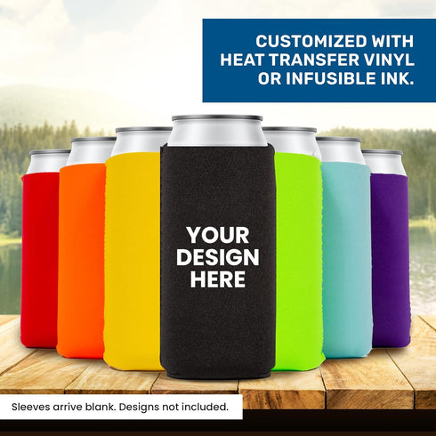 QualityPerfection Slim Can Cooler Sleeves, 6 Units Insulated Neoprene for 12 oz Tall Skinny Beverage