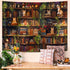 Accnicc 60 44 inch Plant Cat Bookshelf Tapestry Botanical Floral Flower Cats Book Tapestries Wall Hanging Vintage