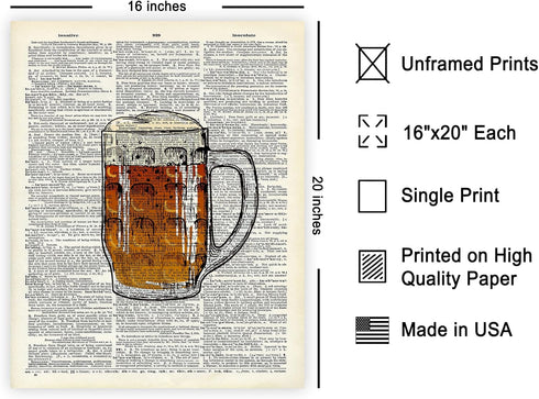 16x20 Poster Master Red Wine Print - Dictionary Poster - Alcohol Art - Bar Cart Wall Design - Gift for Men, Women