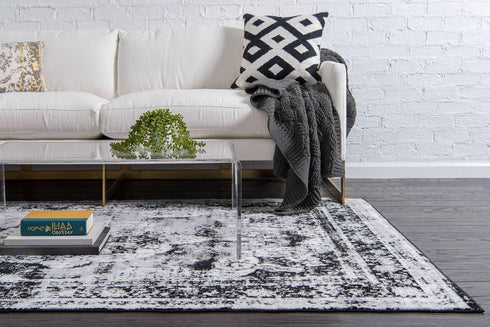 Unique Loom Sofia Collection Area Rug - Salle Garnier, 2' 2" x 3' 1", Black/Ivory Rectangle