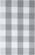 KOZYFLY Buffalo Plaid Rug 27.5x43 Inches, Grey and White Hand Woven Cotton Washable Indoor Rug