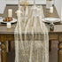 120 Inch 10FT, Artoid Mode Beige Gold Gauze Table Runner Glitter Metallic Foil Sheer Dining Wedding Anniversary Holiday