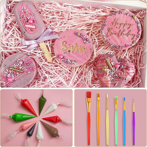 Qefuna Set Hammer,Chocolate Heart Shaped Chocolate Mold Includes Round Cylinder Candy Mold,Cavities Heart Mold,Piping