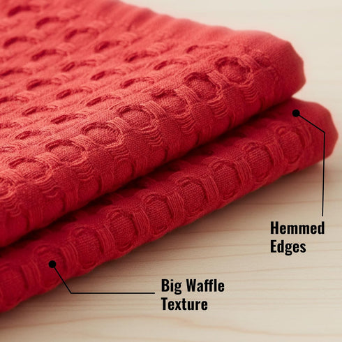 12 12 Inch 6 Pack, LITO LINEN AND TOWEL Premium Cotton Big Waffle Weave Kitchen Dish Cloths, x Ultra Absorbent