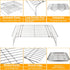 TeamFar 4-Tier Stainless Steel Cooling Rack, 15”x10” for Baking Roasting, Heavy Duty, Dishwasher Safe, Stackable &