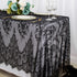 ShinyBeauty Lace Tablecloth Rectangle - 60''x120'' Black Lace Party Tablecloth, Rustic Floral Lace Table Cover