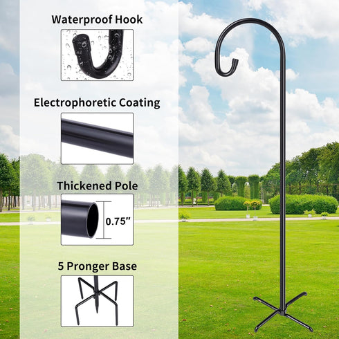 Shepherd-Hooks Adjustable for Bird-Feeder Lantern Plant-Hook Garden-Stake - Plant Stand Hanger for Outdoor Flower