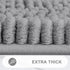 Grandaily Chenille Striped Bathroom Rugs - Extra Thick, Non-Slip Soft Plush Shaggy Bath Carpet, Dark Gray