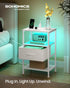 1 2 ULGS301WH01S SONGMICS BELLAH Collection - Nightstand with Charging Station and App-Controlled Adjustable LED