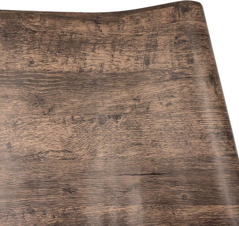 Yifely Retro Brown Wood Grain Self-Adhesive PVC Shelf Drawer Liner Sticker 17.7 Inch by 9.8 Feet