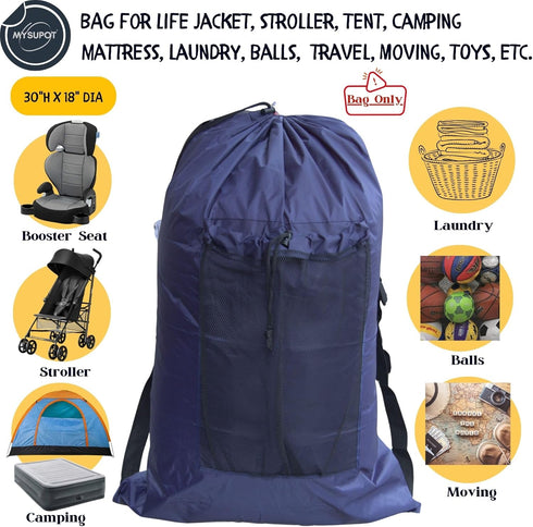 36"x24"x6") 420D NAVY BLUE (Large Beach Chair Bag. For Tent, Camping Mattress, Recliner, Dog Bed, Director & Lounge
