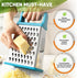 Spring Chef Handheld Stainless Steel XL Parmesan Cheese Grater with Handle - 4 Sided Metal Box Grater for Kitchen