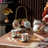 Zhehao 20 Set Set Pcs Porcelain Tea with Metal Holder and Spoon Adult Ceramic Tea European Flower Painting Teapot Cup
