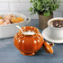 Ceramic Covered Salt Bowl, Sugar Container with Lid and Spoon for Home Kitchen Coffee Bar, 9 OZ, Orange
