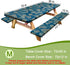 HobbLab Rv,72in,Blue-gray Picnic Table Cover with Bench Covers Portable Table Cloth Built-in Storage Pocket Fitted