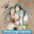Durmmur 2 Pack 4 Acrylic Corner Shower Caddy, Clear Corner Shower Shelf with Hooks, Adhesive Wall Mounted Bathroom