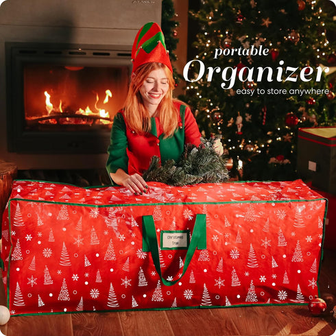 Handy Laundry Christmas Tree Storage Bag - Zippered Bag for 7.5 Foot Artificial Xmas Tree - Durable Waterproof Material