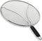 13" Grease Splatter Screen for Cooking, Stainless Steel Oil Guard, Ultra-Fine Mesh, TPR Tight-Grip Handle (Black)