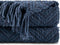 BATTILO HOME Navy Blue Throw Blanket - Knitted 50'' x 60'' Super Soft Warm Navy Throws for Couch