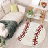 STEF 36 Inch Baseball Rug Round Soft Microfiber Sports Carpet with Non-Slip TPR Backing, Baseball Decor for Boys Room