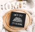 I'm Reading Minimalist Floral Book Wood Box Sign Desk Decor, Black Inspirational Wooden Block Box Sign for Home Reading