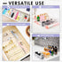 HOUSE DAY 8 PCS Desk Drawer Organizer Bins, 9*3*2" Clear Organizers with Silicone Pads for Makeup, Kitchen, Office