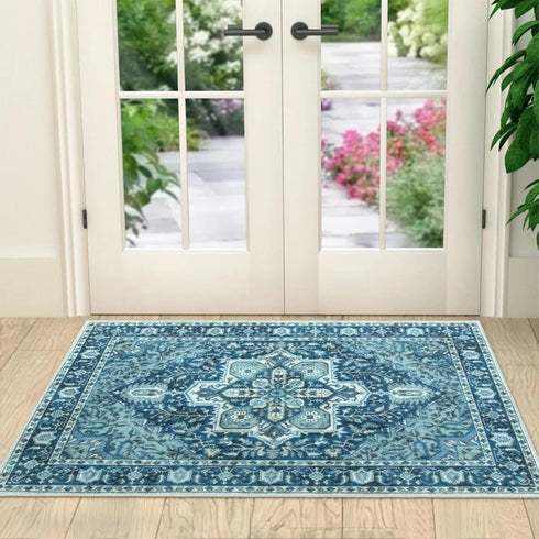 Collive Retro Indoor Door Mat, Non-Slip Washable Large Size Doormat, Low-Pile Front Door Rug for Entryway 32" x 48"