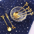 16 Pcs Stainless Steel Gold Leaf Coffee Spoon, Appetizer Fork - 4.7" Creative Tableware Dessert Spoons, Stirring,