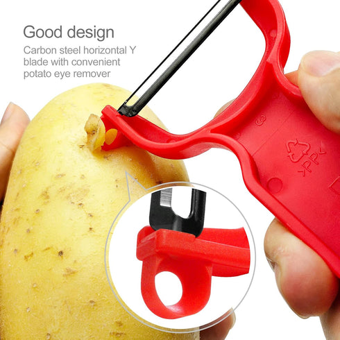 Original Vegetable Peeler Carbon Steel Blade 3-Pack in Red, Green, Yellow