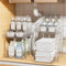 Delamu 2 Sets of 2-Tier Clear Under Sink Organizers, Multi-Purpose Stackable Bathroom Cabinet Storage