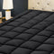 HYLEORY Quilted Queen Mattress Pad, Fitted Mattress Protector, Cooling Pillow Top Cover, Black, 8-21" Deep Pocket