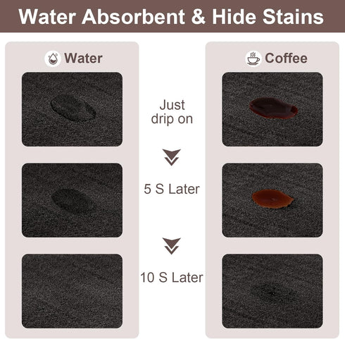 Coffee Mat, Absorbent Dish Drying Mat for Kitchen Counter, Fashion Style Coffee Bar Accessories for Coffee Maker Espresso Machine Dish Rack 12"x 20" Black