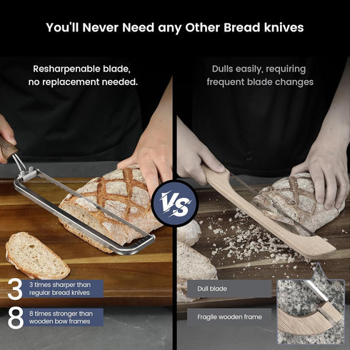 2025 1st 4 SYOKAMI Upgrade Bread Knife for Homemade Bread, World's Real Bow-Design Sourdough Bread Slicer, Razor-Sharp