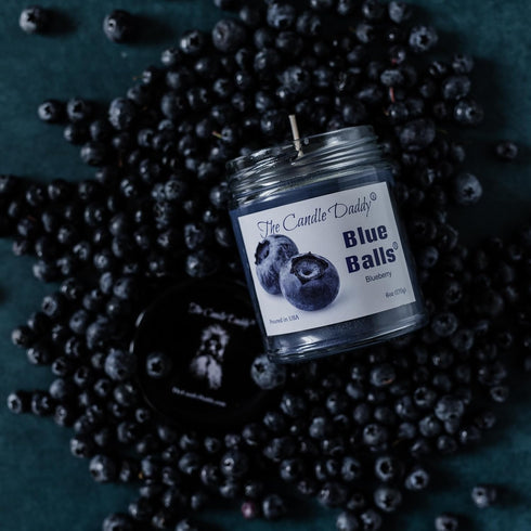 Two Blue Balls - Blueberry Scented 6 Ounce Jar Candle with 40 Hour Burn