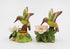 Fine Porcelain Hummingbird Candle Holder Pair with Apple Cherry Blossom Flowers, 3-5/8" H