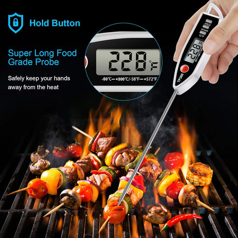 Meat Food Thermometer, Digital Candy Cooking Thermometer, Instant Read for BBQ Grill, Oil, Milk, Bath Water, Deep Fry