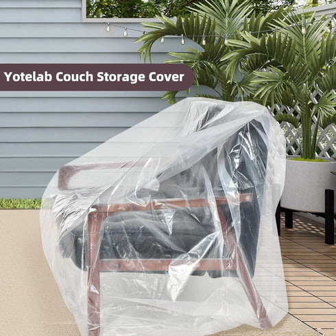 Yotelab Plastic Couch Cover for Moving, Sofa Bag Protector, Furniture Cover for Storage, 92Wx42Dx62/41H Inches