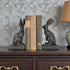 Rabbit Bookends, Decorative Bunny Book Ends for Shelves, Unique Rabbit Figurine Bookends, Heavy Resin Book Holder