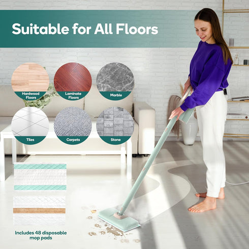 48 NB602N Newbealer PCS Disposable Mop Pads for Steam Mop, Floor Cleaning Pads, Mopping Cloth Refills for Multi-Surface