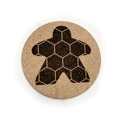 Hexagon Meeple - Board Game Coasters (qty 4)