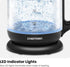 Chefman 1.7 Liter Electric Glass Tea Kettle, Fast Hot Water Boiler with One Touch Operation
