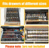 Famhap 6 Tier Spice Drawer Organizer, Expandable from 11.6" to 23.2", Black Seasoning Rack Tray Insert for Kitchen
